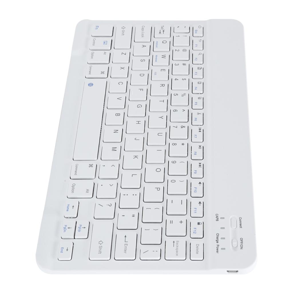 Wireless Bluetooth Keyboard 10Inch Lightweight UltraWide for Android for IOS for Windows(White)