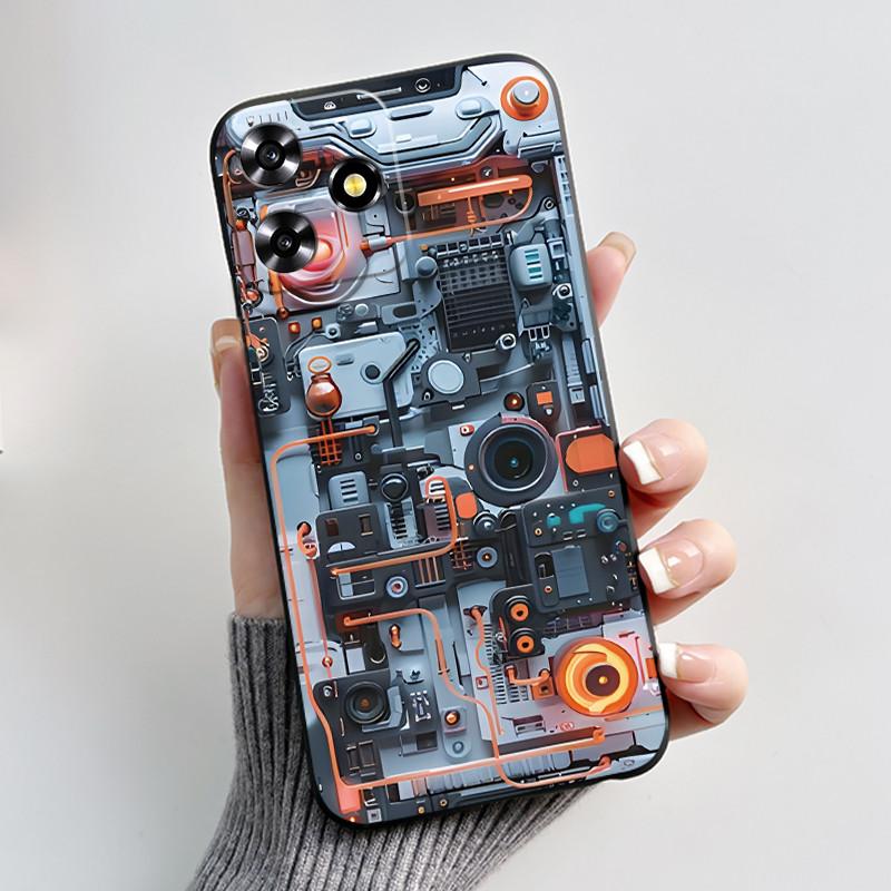 Чехол для телефона ZTE Blade A73 4G/V50 Design 4G/V50 Smart/Axon 50 Lite, гелевый, мягкий, черный, с узором из роз и подсолнухов, кошачий чехол