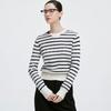 GIOVANNI VALENTINO Women's 100% Wool Striped Round Neck Sweater