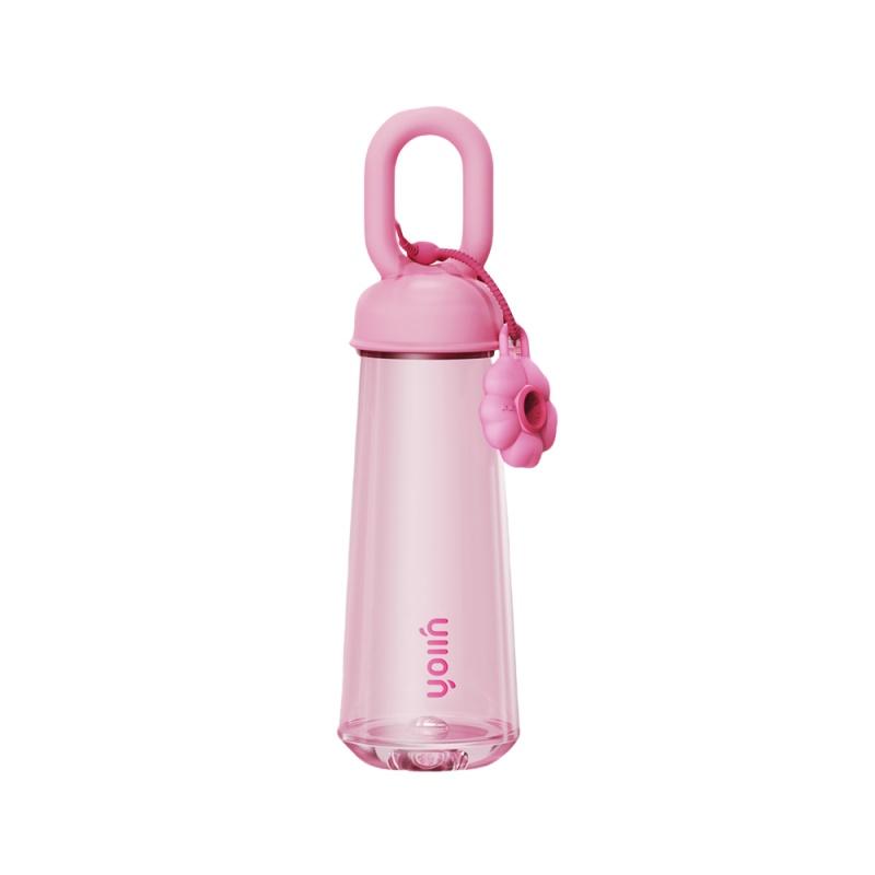 500ML Portable Large Capacity High-value Women's Plastic Water Bottle Outdoor Sports and Fitness Petal Handheld Water Bottle