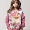 Pink Santa Claus Printed Hoodie for Boys and Girls, Casual Hoodie for Spring and Autumn, Warm Long Sleeved Sweatshirt