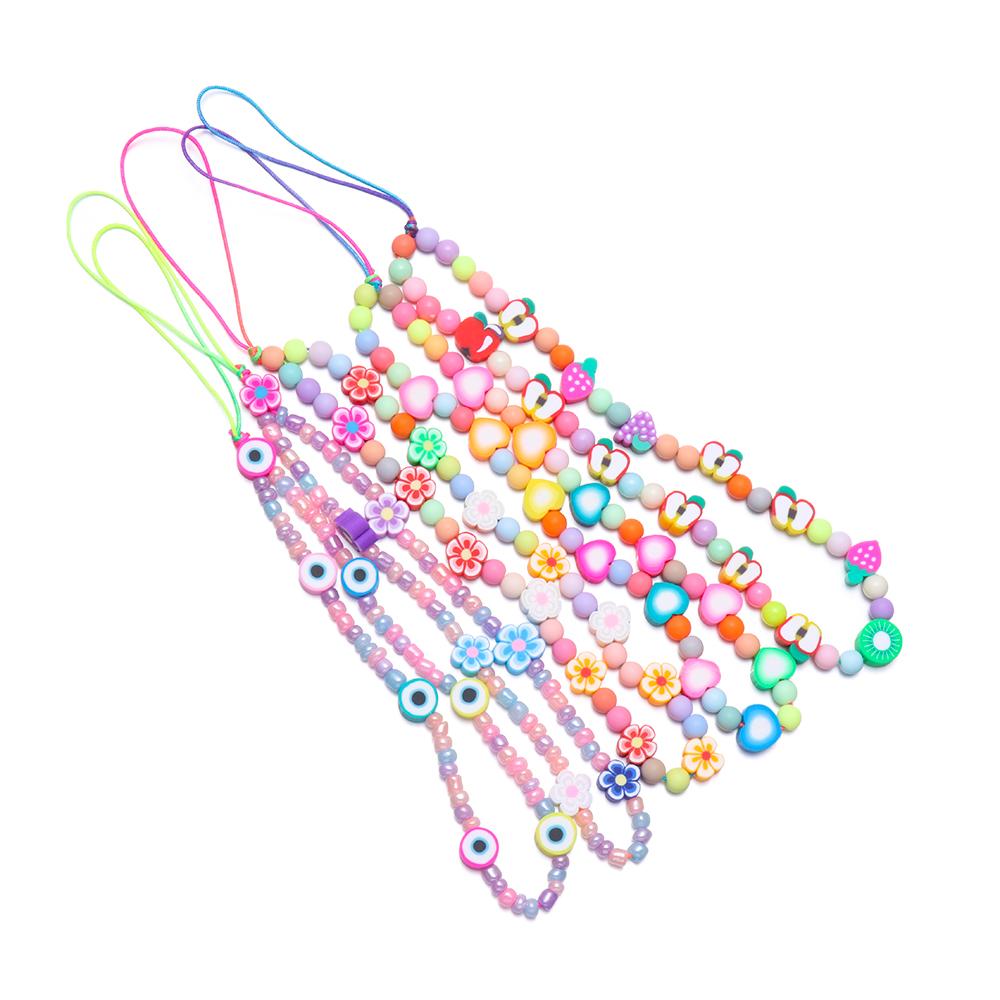 Lady Gift Pearl Rope for Keys Phone Lanyard Soft Clay Mobile Phone Chain Phone Case Hanging Cord