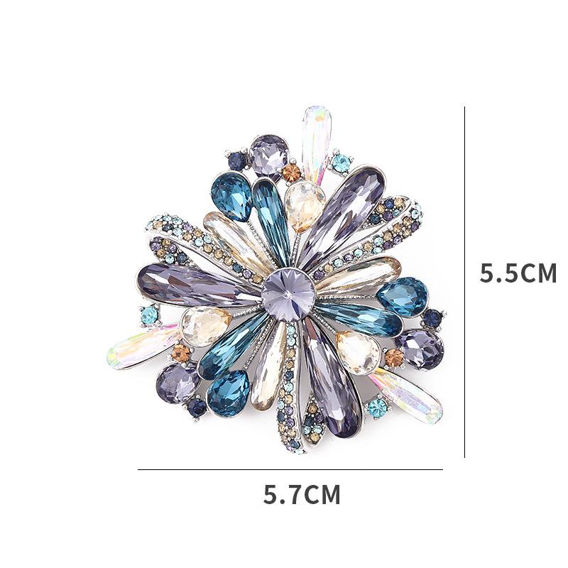 Кристалл Алмаз Кристалл Цветок Булавка Медная Брошь Брошь Аксессуары Премиум Нишевые Аксессуары