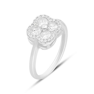 Серебряное кольцо с фианитами, вес изделия 2,72 гр (2159940)