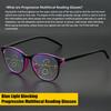 1Pc Progressive Multifocus Reading Glasses Blue Light Blocking Computer Glasses Fashion Readers Eyewear With Spring Hinge