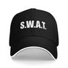 Бейсболка с логотипом SWAT Черно-белая Регулируемая кепка для унисекс и женщин Тактический стиль Уличный аксессуар