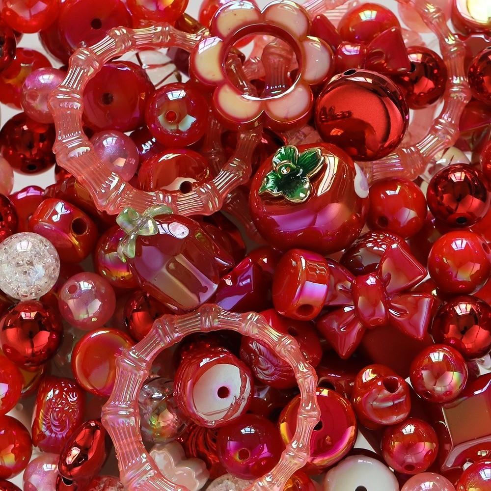 Акриловые бусины смешанных цветов 12~50 мм Бусины для изготовления ювелирных изделий Случайные бусины для браслетов DIY Поделки