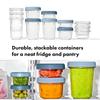 OXO Twist Stack and Freezer for Food Storage and Meal with Containers, 2-Piece Set, 592ml, Microwave, Dishwasher, Safe, Prep, Gaskets, Stackable.