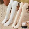 Girls' White Velvet-Lined Pantyhose: Autumn/Winter Thickened Dance Leggings for Kids