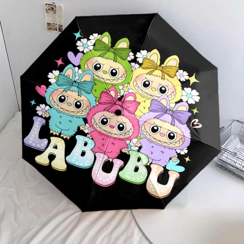 1PC LABUBU Automatic Umbrella - Suitable Travel Outdoor Portable Umbrella Birthday Gift Daily Essentials