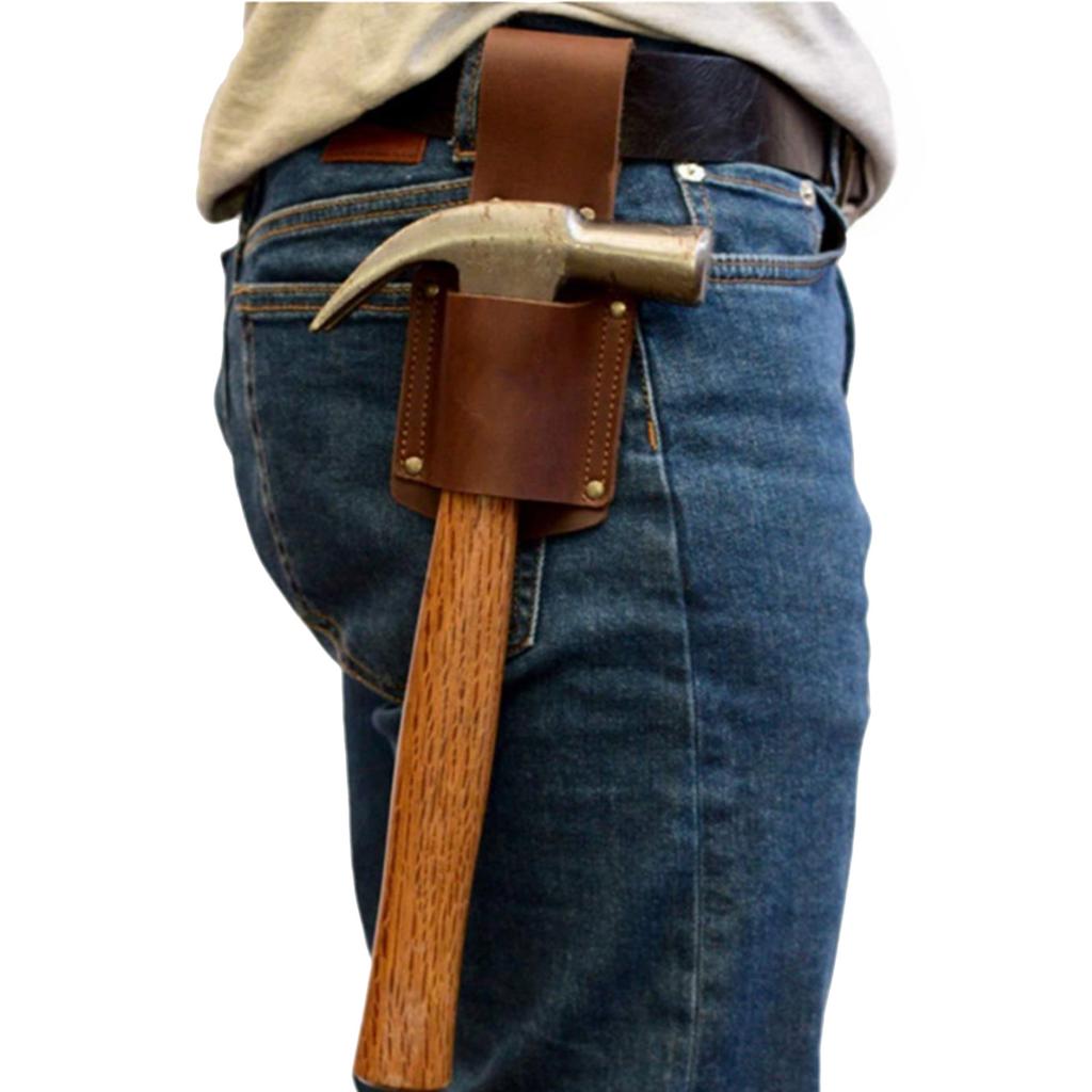 Кожаный держатель молотка для ремня, стальные кольца для подвешивания, кобуры для молотка, топорики, держатель для переноски инструментов, люлька для транспортировки