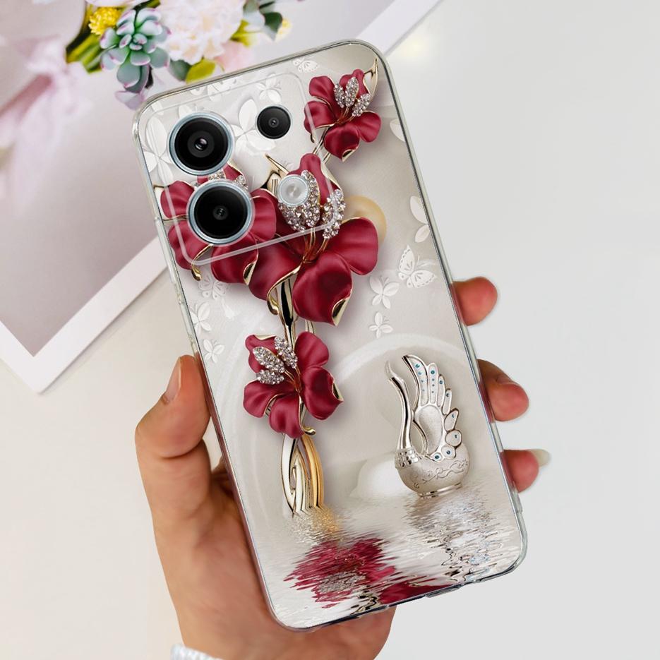 For Xiaomi Poco X6 5G Case PocoX6 Pro New Fashion Painted Cover Clear Silicone Phone Case For Xiaomi Poco X6 Pro X6Pro 5G Bumper