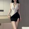 Elastic Sexy Women Mini Skirts High Waist Package Hip Skirt Transparent Temptation Erotic Clothing Women Sex Mini Dress