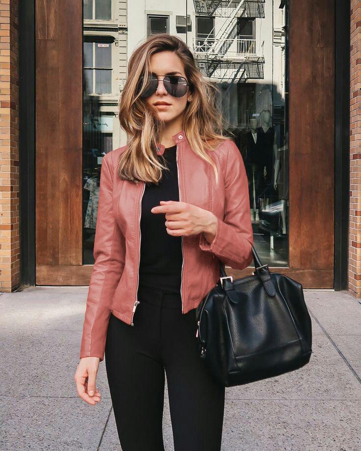 Women Flight Jacket Pu Leather Outwear Zipper Outfit 2024 Autumn Fashion Short Thin Female Jackets Office Lady Casual Coats