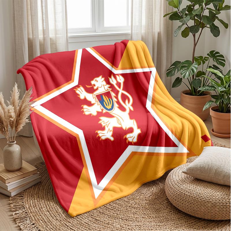 Czech Republi Football Printed Flannel Blanket Skin Friendly Warm Decorative Throw for Indoor Couch Bed Daily Use