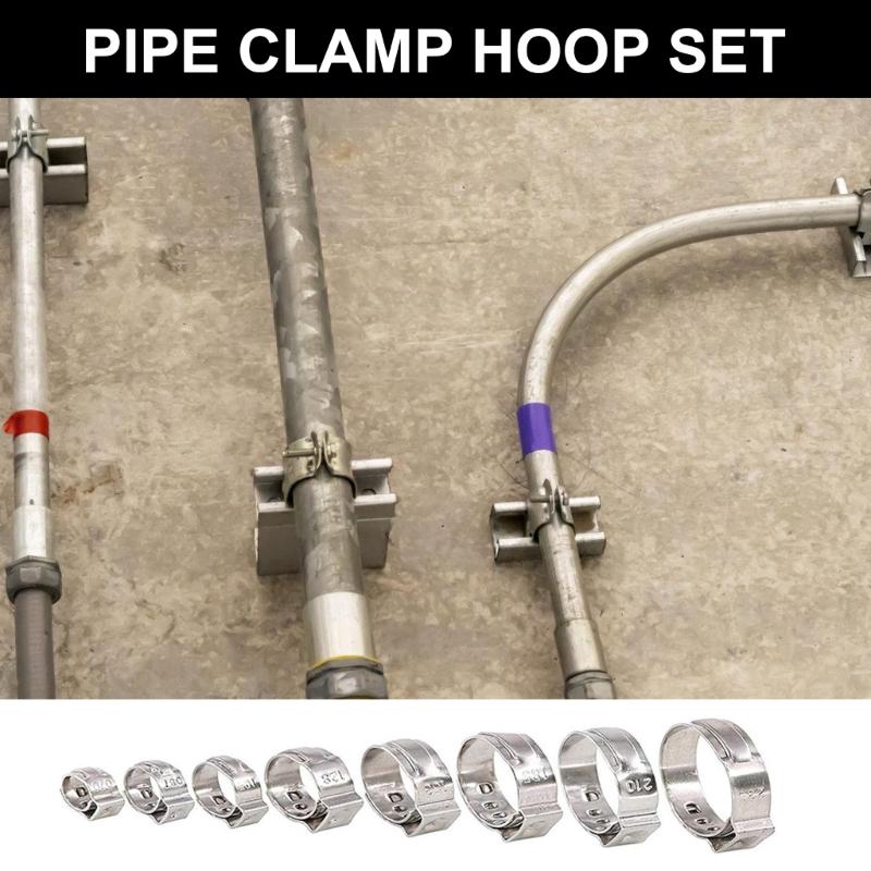 Набор из 130 штук бесступенчатых хомутов одинарного уха для герметизации шлангов автомобильной системы охлаждения и трубопроводных соединений