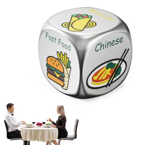 Food Decision Dice 6 Sides Fast Food Chinese Sushi Mexican Steakhouse Italian Dinner Decider Dice Date Couple Valentine's Day Gifts