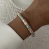 Classic Flower Crystal Bangle Enamel Women's Hand Bracelet Bohemian Vintage Cloisonne Bangle  Women