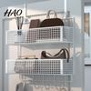 Bedroom Hanging Storage Rack Door Organizer with Hooks Sturdy Construction Mesh Hanger Hook Design Easy to Assemble Detachable Behind Basket