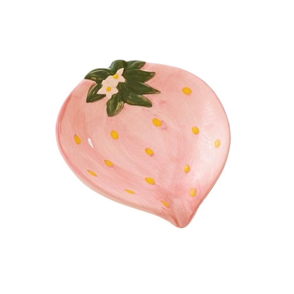 Cute Soap Storage Box Strawberry Soap Tray Decorative Storage Rack Ceramic Soap Box Household