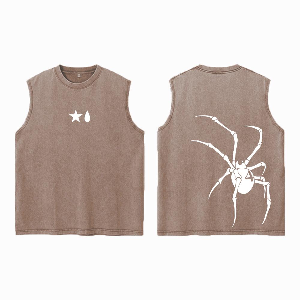 Аниме Hunter X Hunter Кислотный жилет Ретро Винтаж Печатный Стираный Графический Жилет Мужской Harajuku Y2k Хлопок Футболка Топы