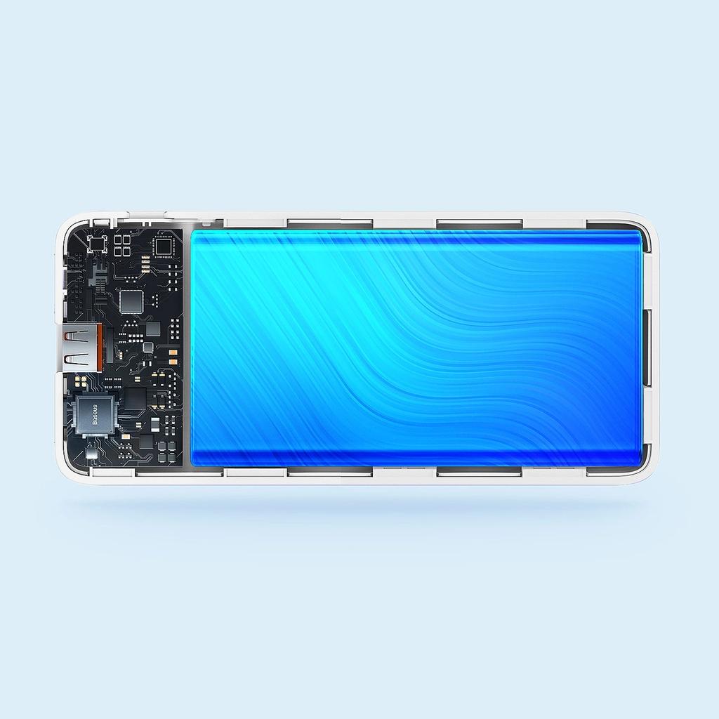 Powerbank Baseus Airpow 20W 10000Mah Z Kablem Baseus Simple Series Usb-A - Usb-C 30 Cm - Biały