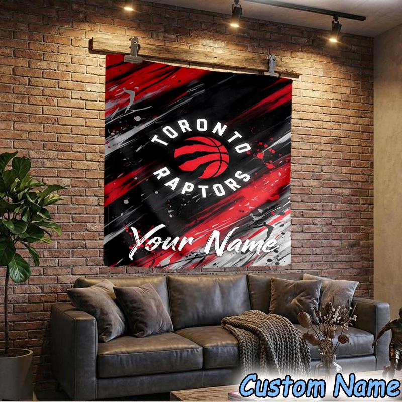 Custom Name Raptors basketball Logo Tapestry Room Decoration Wall Hanging for Living Room Bedroom, dormitory, Birthday and Christmas gifts