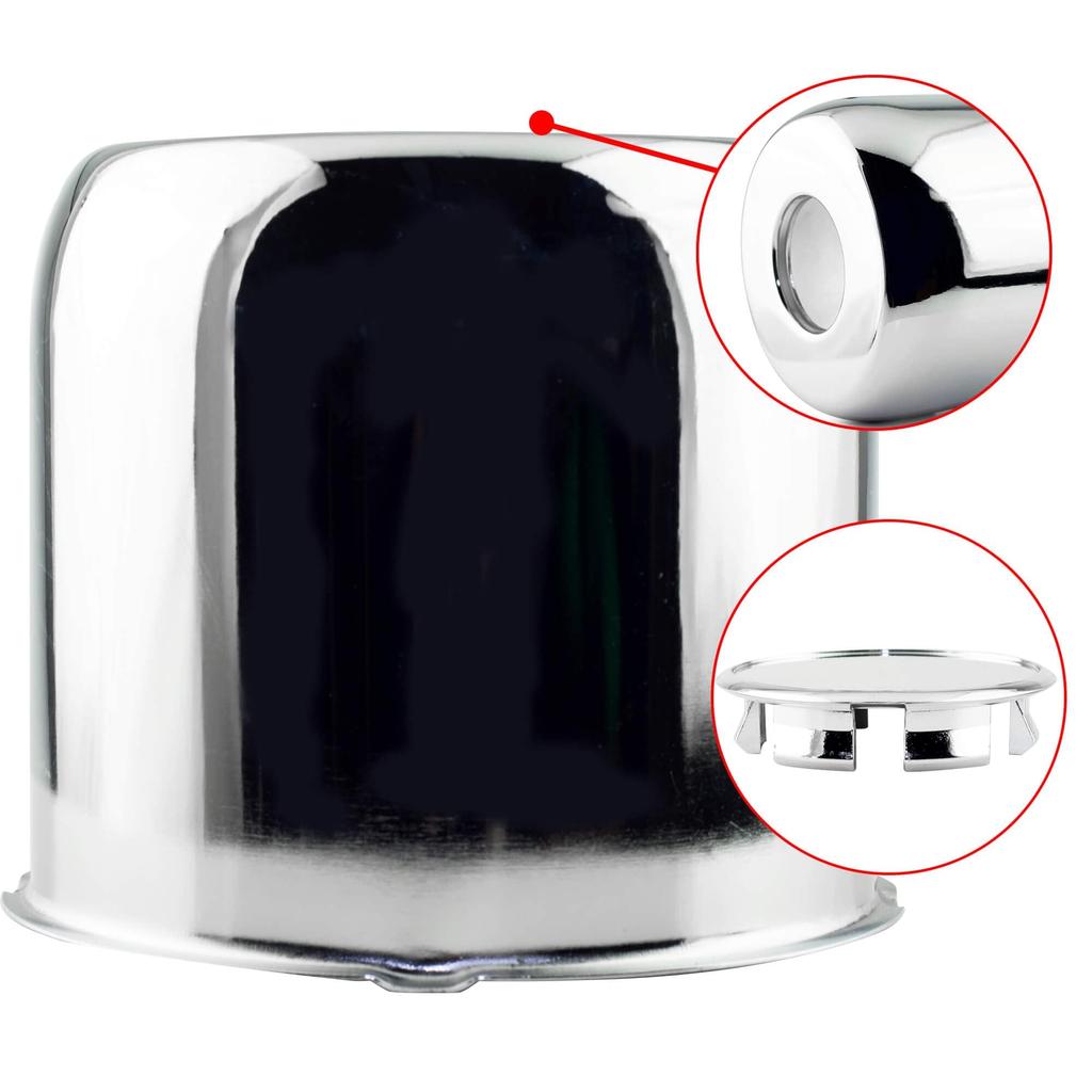 Rhinotuning 4.88" Push-Thru Wheel Center Caps, Chrome Silver, for Truck Wheel Rims and Trailers, 4 Pieces