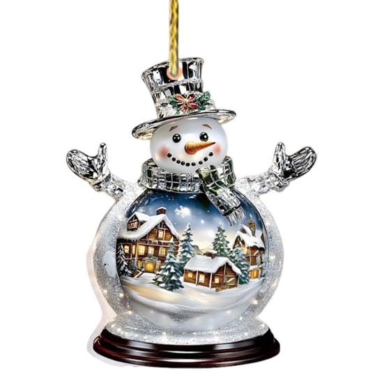 Yousheng Рождественский Снежный Деревенский Дом Украшение Бревенчатая Хижина Дерево Подвесное Украшение Акриловый Подвесной Декор Для Домашней Вечеринки Автомобильный Декор