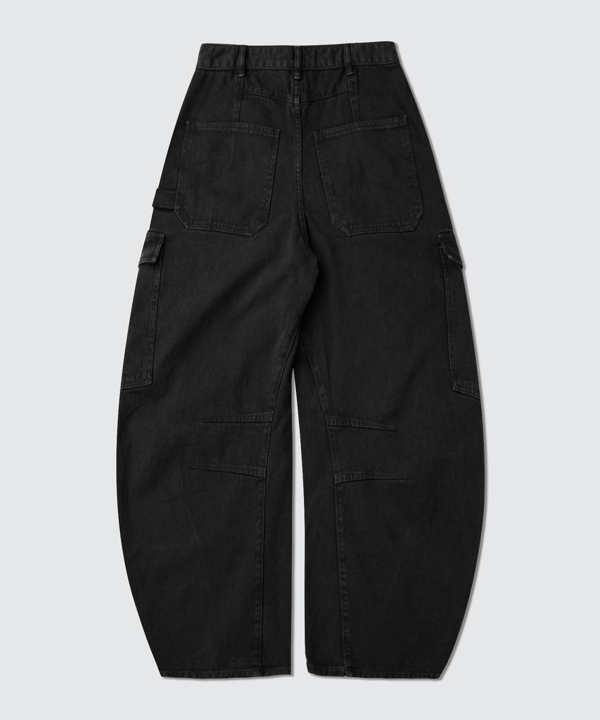 LEARVE Split Arc Curved Cargo Pants Black