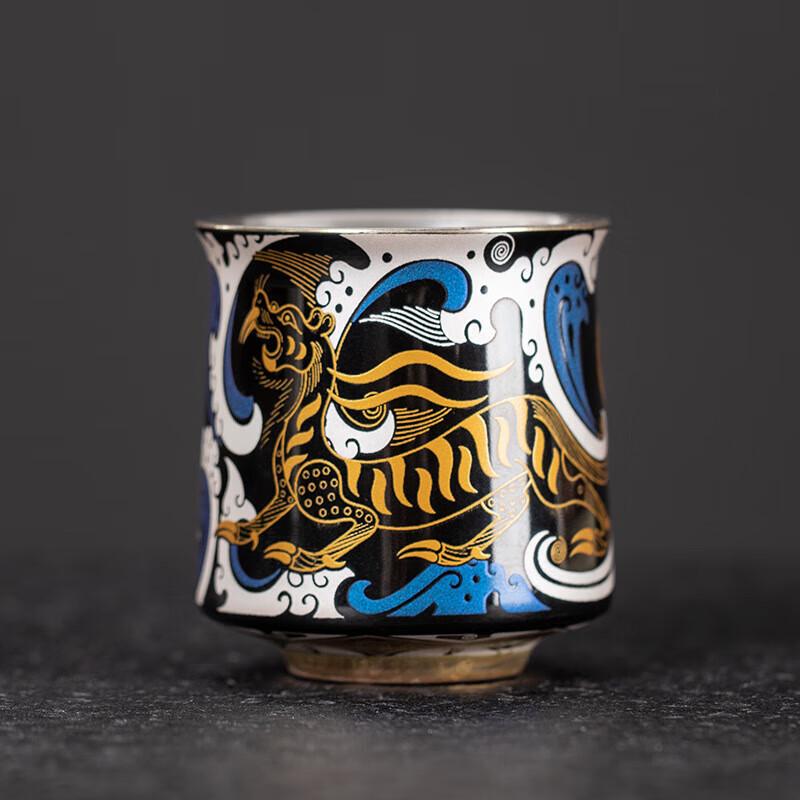 Gilded Silver Azure Dragon Master Tea Cup