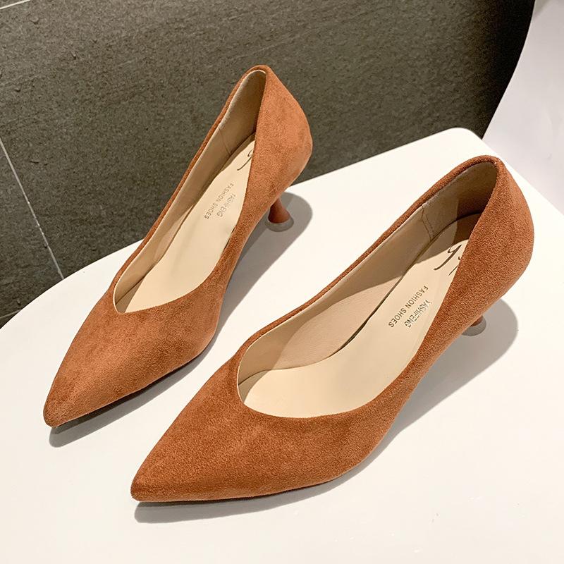 Модные замшевые женские туфли на высоком каблуке, модные женские туфли, остроносые туфли на высоком каблуке, женские туфли, новые туфли для вечеринок, женские