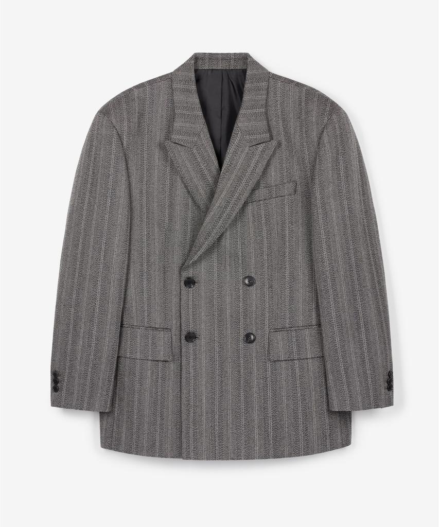 TNGT Herringbone Structure Wool Double Jacket (Grey) Tnja6F103G2