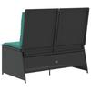 Garden Bench Black Poly Rattan