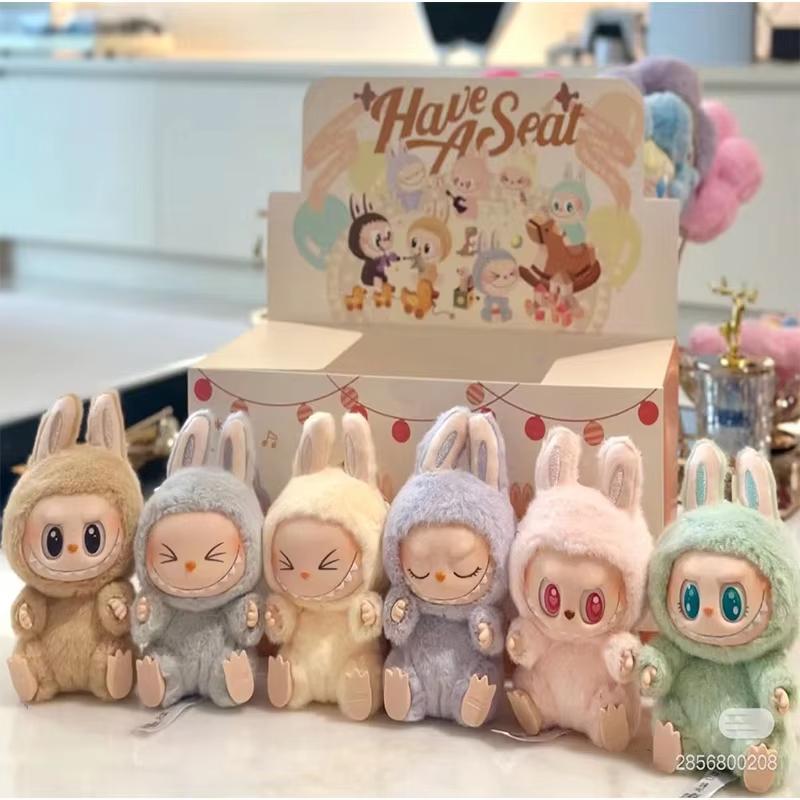 1:1 высококачественная кукла Macaron 2nd The Monsters Labubu Sitting Party Vinyl Plush Blind Box Decorative Surprise Box Doll Collection Gif