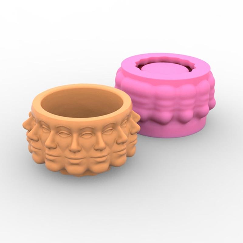 Succulents Flower Pot Resin Silicone Mold Suitable for Diy Garden Concrete Flower Pot Candle Holder Crafts Home Decor