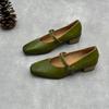 Johnature Туфли-лодочки женские из натуральной кожи на толстом каблуке в стиле ретро с квадратным носком и каблуком Мэри Джейн