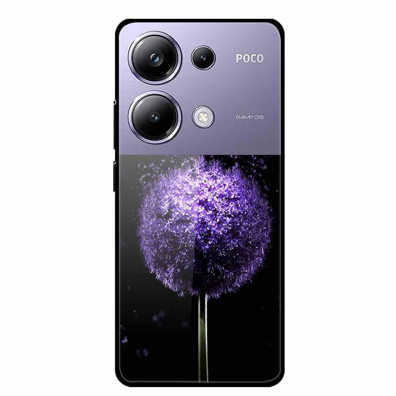 Красочный эстетичный чехол из закаленного стекла для Redmi 12 5G и POCO M6 PRO