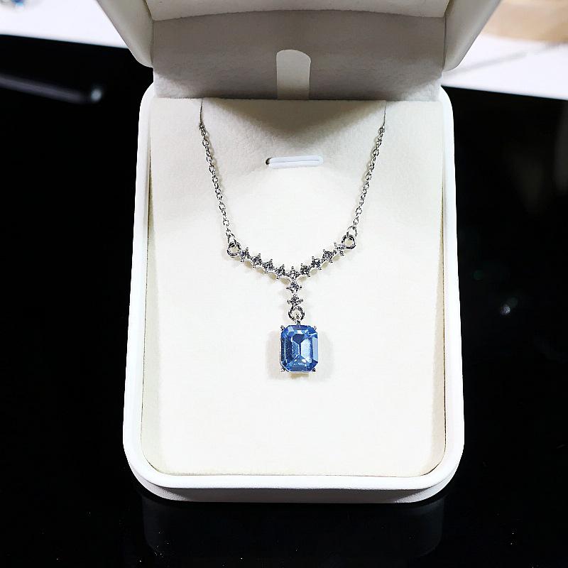 Модный комплект украшений в виде синей капли воды: Ожерелье, серьги и кольцо в японско-корейском стиле из титановой стали, 2024 г.