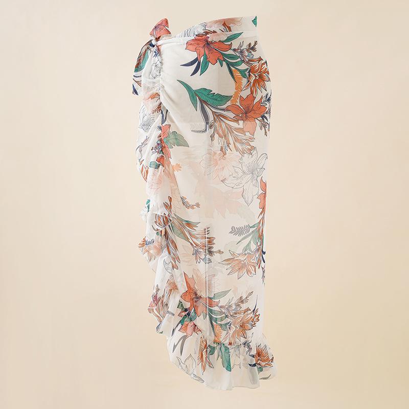 Пляжная накидка из шифона с принтом тай-дай: Купальник в евро-американском стиле, юбка и блузка