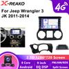2Din Car Radio For Jeep Wrangler 3 JK 2010 2011 -2017 2018 Multimedia Stereo Video Player Navigation GPS 4G 8Core WIFI Wireless Carplay