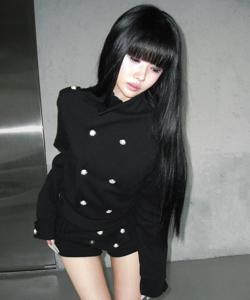 AYAJEUAENSEI Sier Napoleon High-Neck Jacket (Black)