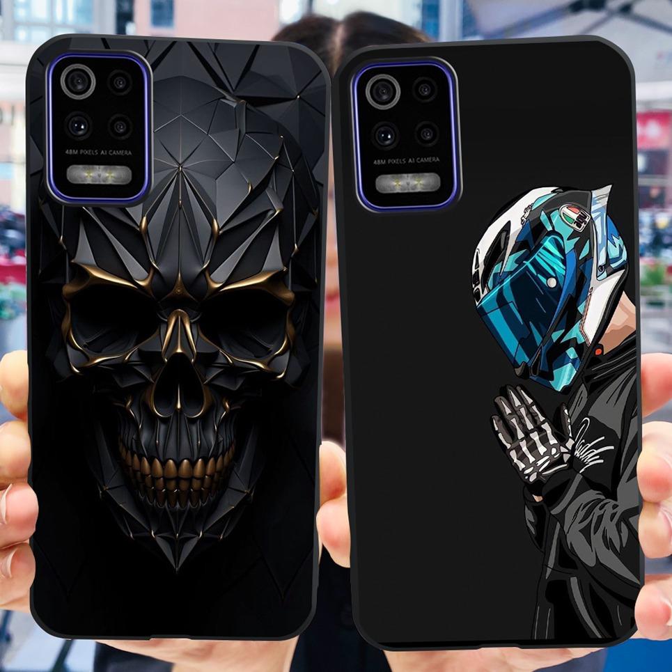 Для LG K52 2020 / LG Q52 2020 Чехол Задняя крышка Череп Дракон Крутой стиль Мультяшный Coques Мягкий черный силиконовый бампер Для LG K22 2020