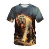 Футболка Summer Lion Tiger с принтом животных в 3D-стиле для мужчин и женщин, модные футболки с круглым вырезом, мужской топ