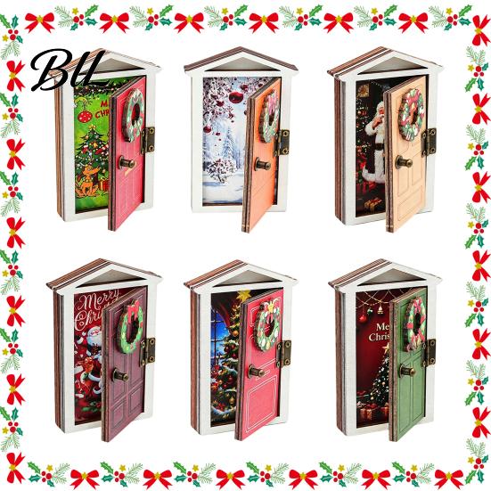 Glowing Door Magnetic Decoration Elf Fridge Magnet with LED Light, Wooden Christmas Party Supplies Refrigerator Magnet, Openable Mini for Holiday
