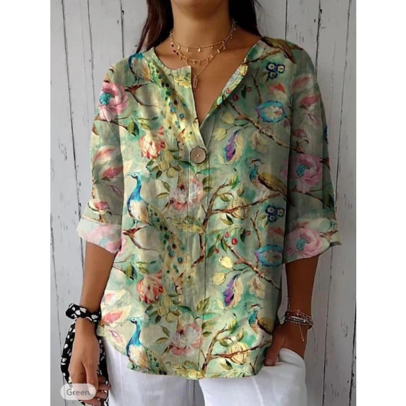 BITCED Женская футболка на пуговицах с V-образным вырезом, повседневная, весна-осень