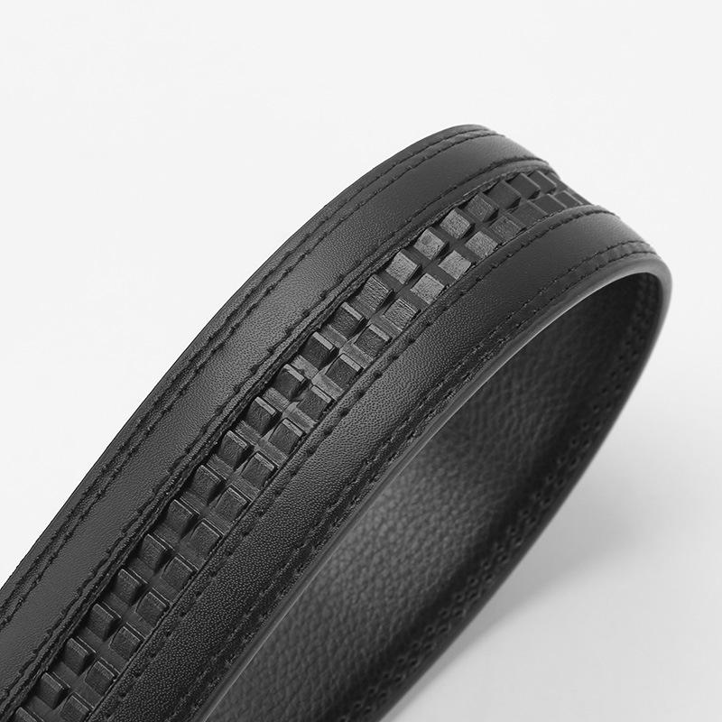 Men's Dragon-Shaped Genuine Cowhide Belt with Automatic Buckle, 14-Grain Two-Layer, Business Casual.