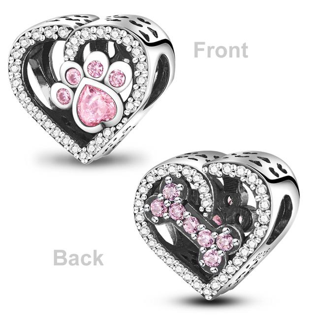 Heart Shape 925 Silver Family Lover Affection Pendant Charm Beads Fit Woman's Cute Bracelet DIY Jewelry For Women