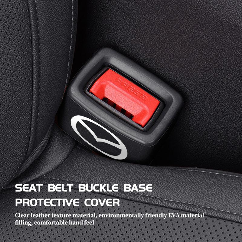 For Mazda Car Seat Belt Protection Cover Silicone Seatbelt Button Protector CX9 MX5 RX8 Axela Demio Atenza MS GJI GH BK MP TFDS1
