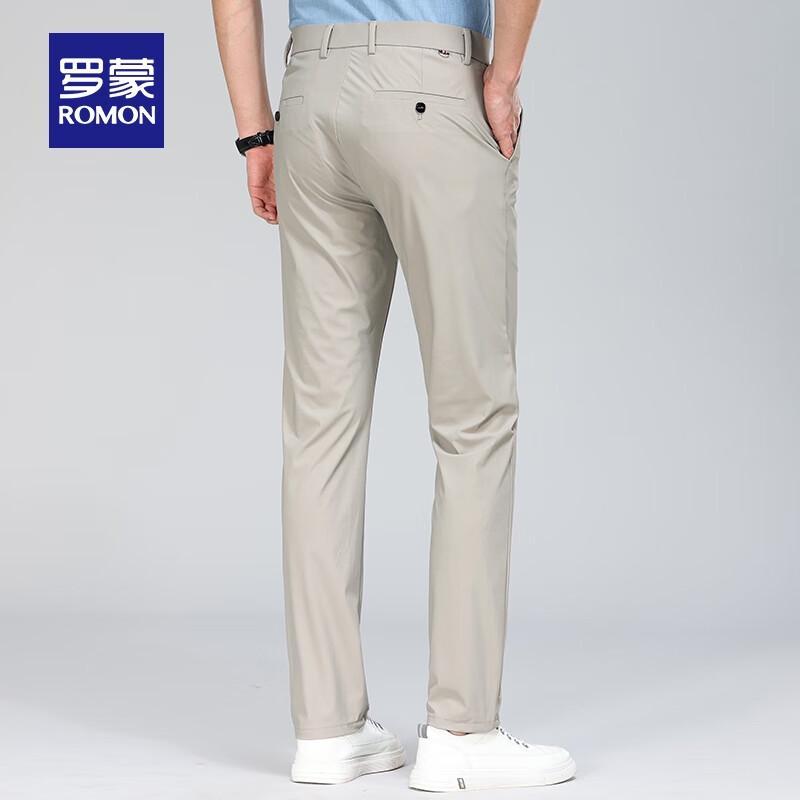 Luomeng Men's Ice Silk Straight Leg Casual Pants